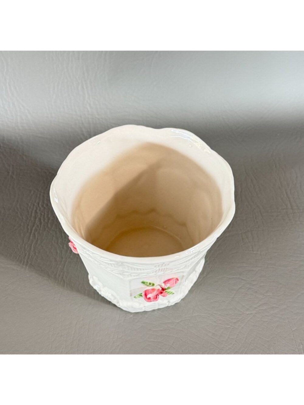 Vintage Bloom Rite Ceramic Rose Planter Cachepot Victorian Shabby Chic 5" - Picture 5 of 12